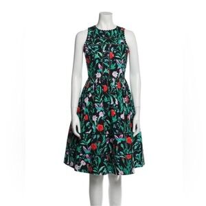 kate spade Black Floral Midi Dress